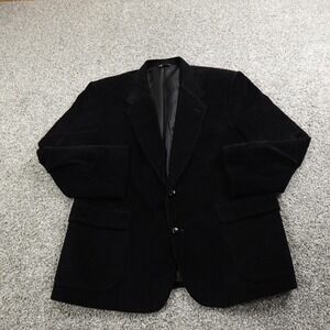 David Taylor Blazer Mens 44R Black Corduroy Cord Jumbo Wale Sport Coat Jacket